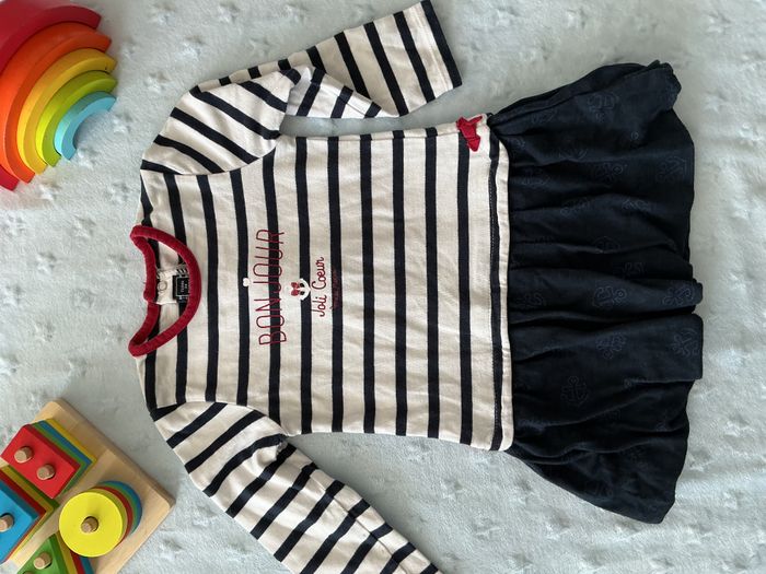robe manches longues noir et blanc terre de marins 18 mois - photo numéro 4