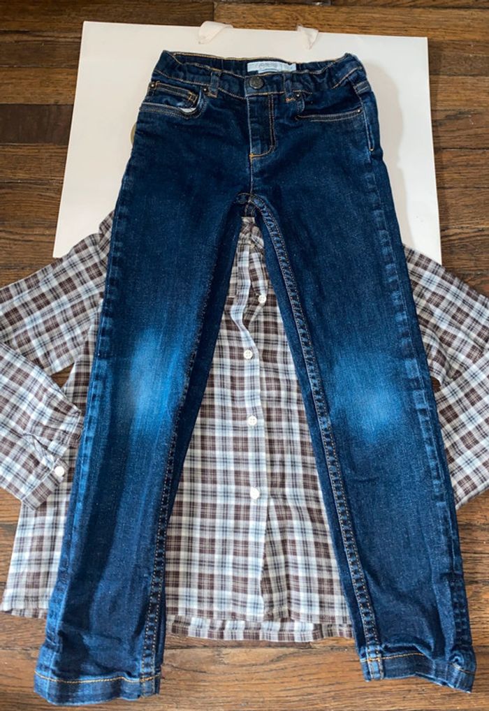 ensemble Bonpoint chemise en TBE et jeans BE 6 ans - photo numéro 2