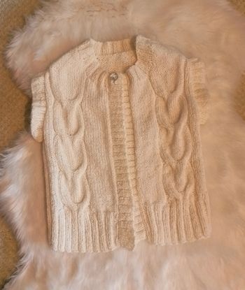 Gilet blanc pailleté fille