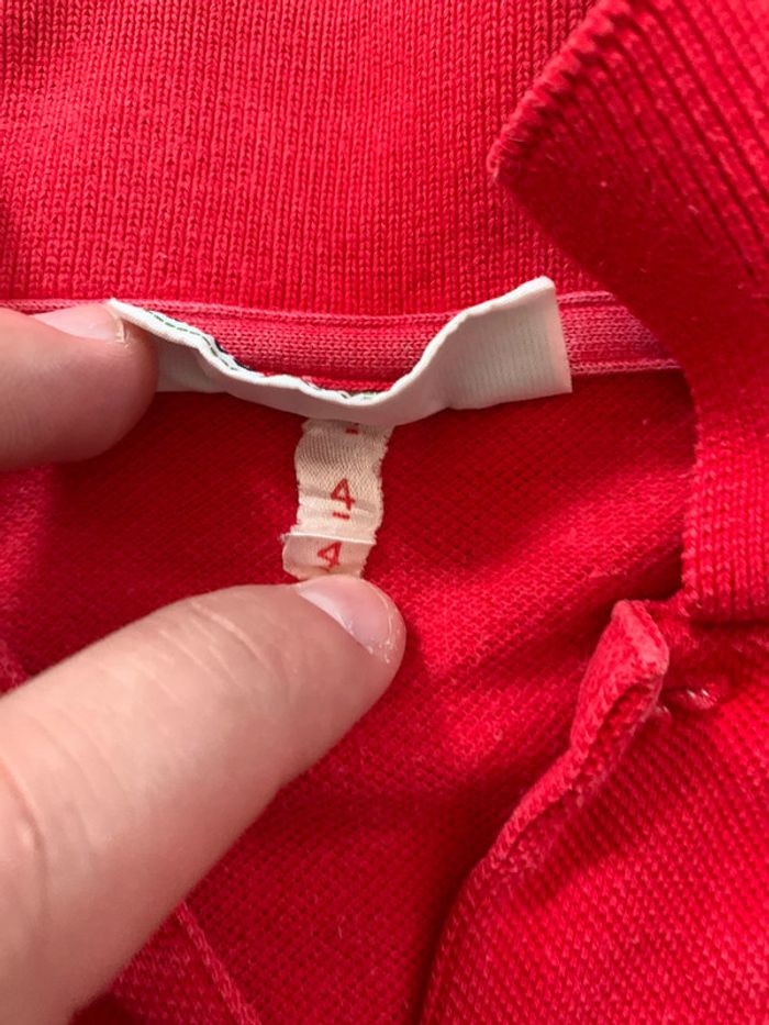 Polo vintage Lacoste Rouge - photo numéro 4