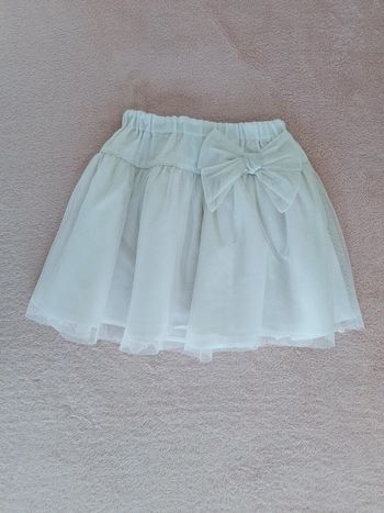 Jupe blanche en tulle Cyrillus 3 ans avec noeud décoratif