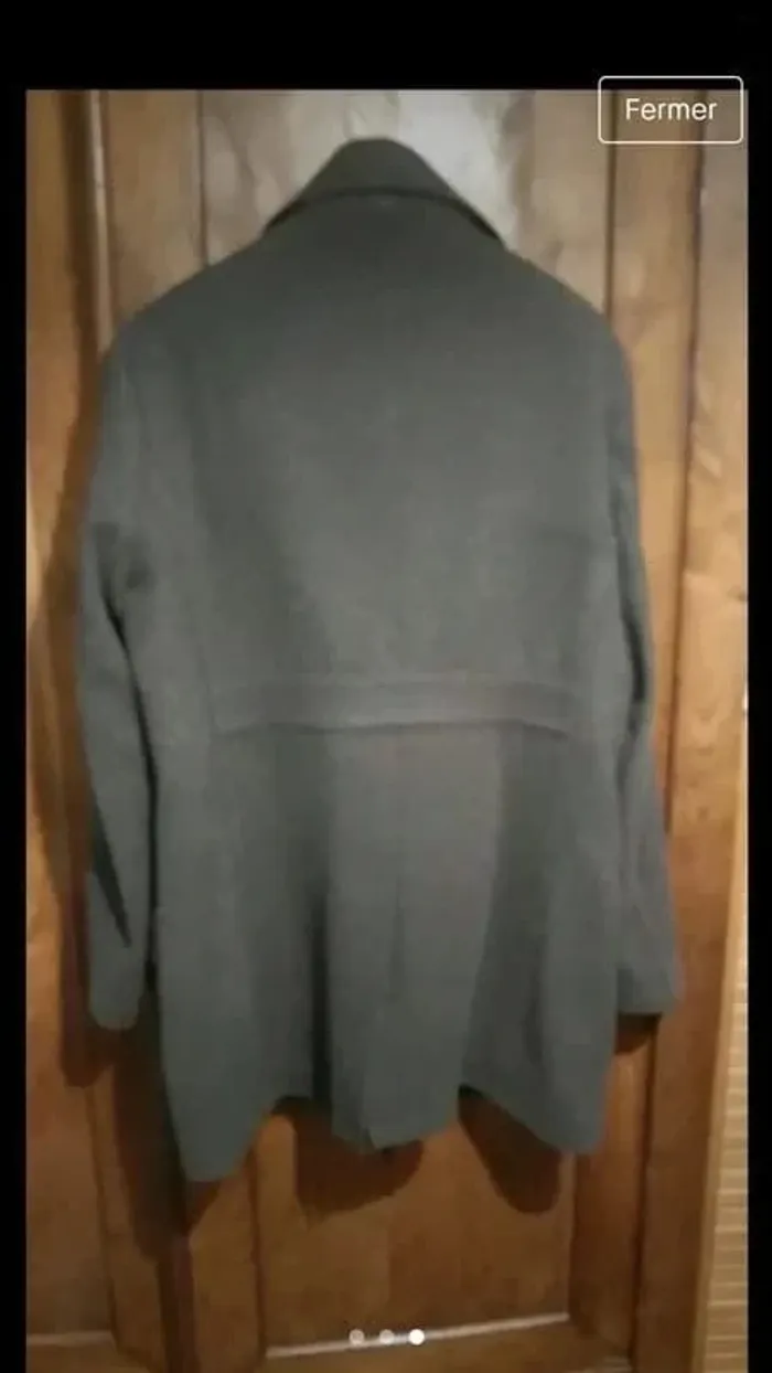 Manteau croisé slim kaki Zara Man taille XXL - photo numéro 7