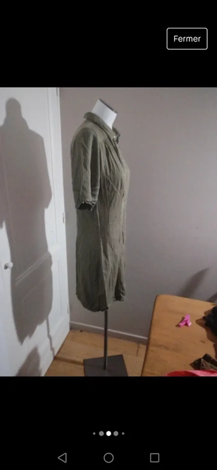 Robe kaki à manches courtes les petites bombes Taille M - photo numéro 4