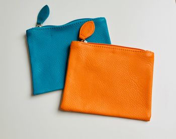 Lot de 2 mini pochette turquoise & orange