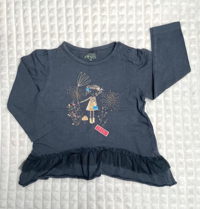 Tee-shirt fille fantaisie 12 mois, la compagnie des petits