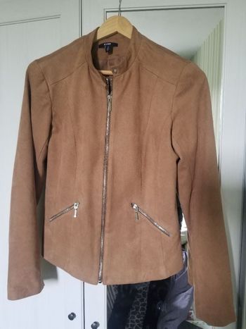 Veste en suédine marron clair femme T.36