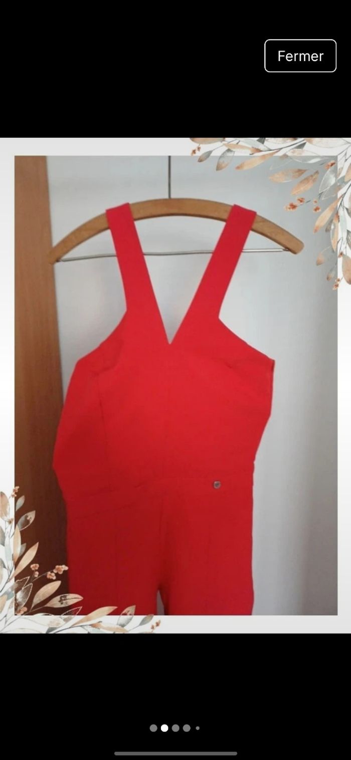 Combinaison à bretelles dos nu rouge 40 neuve - photo numéro 2