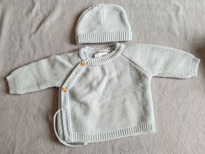 Gilet 3 mois laine bonnet