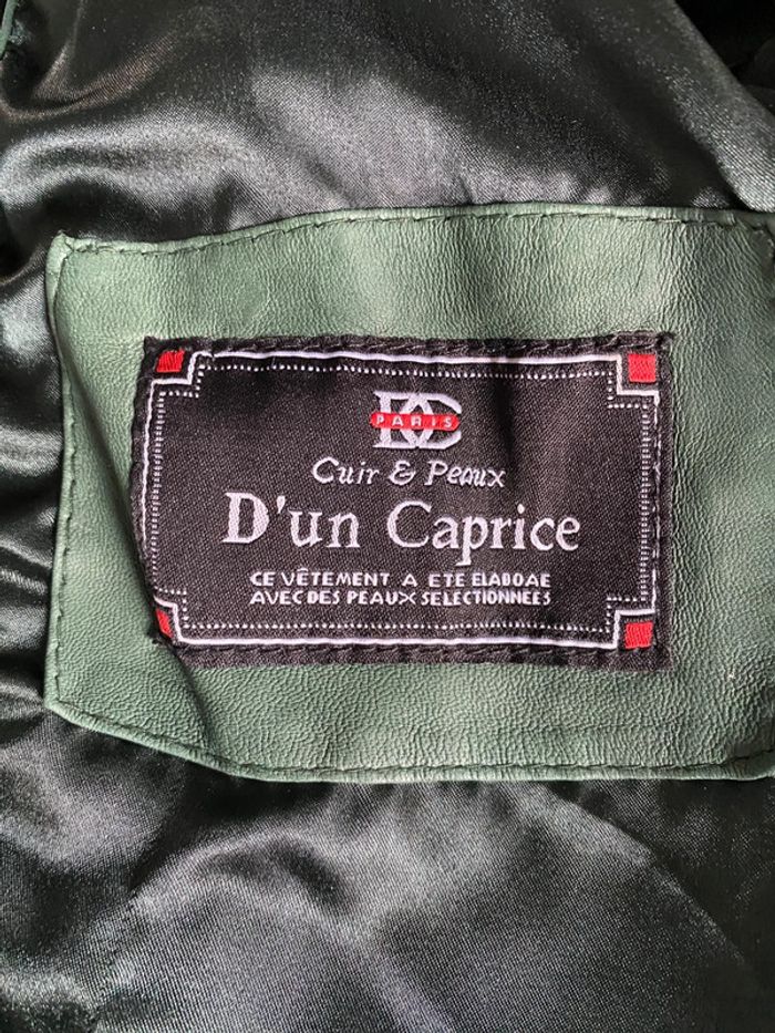 Blouson cuir souple vert bouteille convient 38/40 voir mensurations - photo numéro 7