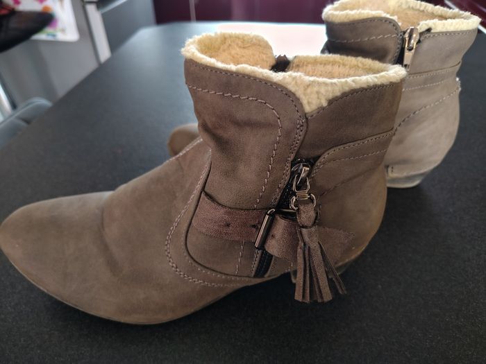 Bottines fourrées  41 couleur taupe