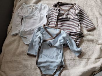 Lot de 7 bodies manches longues 1 mois garçon