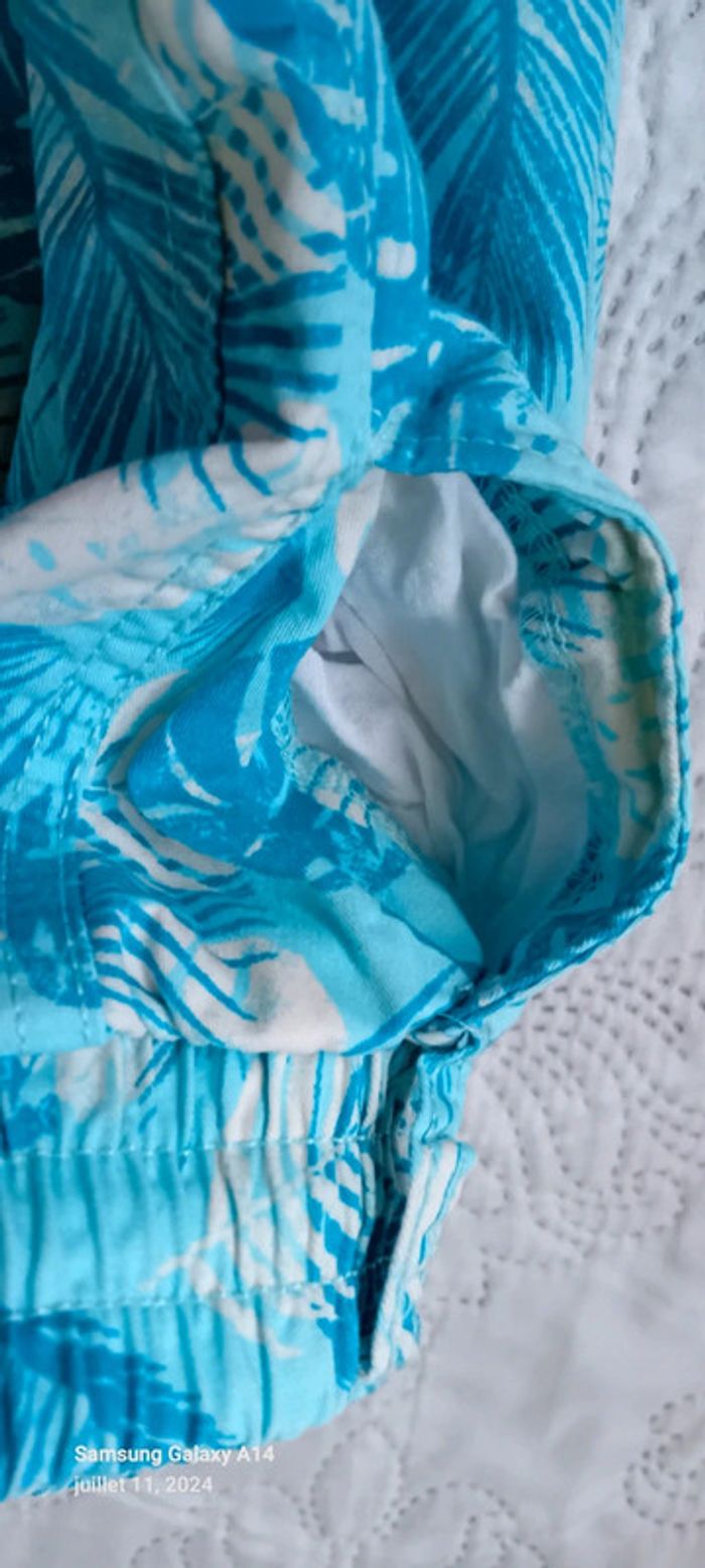 Bermuda motif palmiers turquoise garçon 12 ans kiabi - photo numéro 7