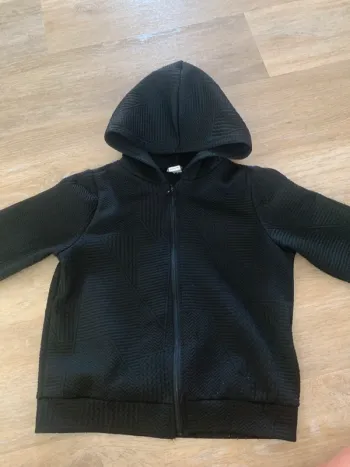 Veste à capuche noire texturée - Shein - 5 ans