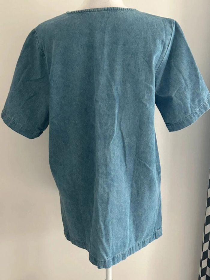 blouse manches courtes Blanche Porte taille 42 - photo numéro 3
