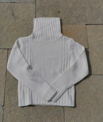 Pull col roulé blanc neuf Mim taille 2