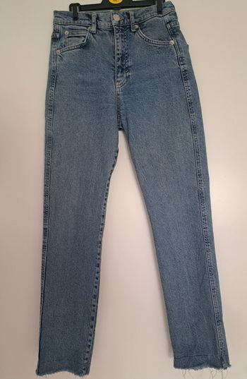 Jean droit taille haute Pull&Bear – vintage délavé, bas effiloché ✨