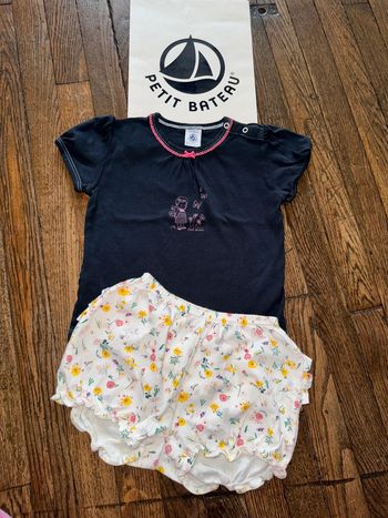 T-shirt et short petit bateau 24 mois