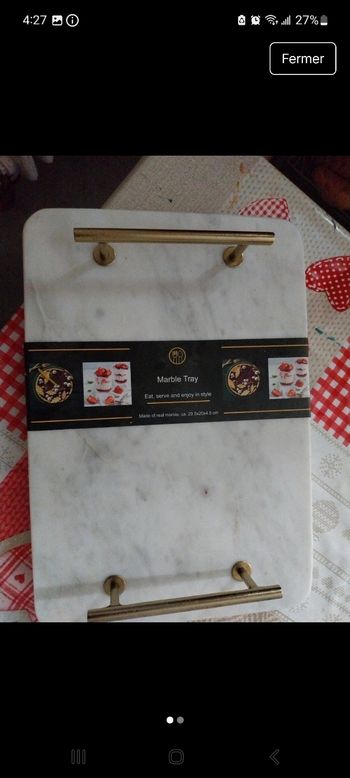 Plateau en marbre neuf