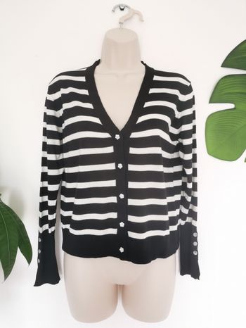 Gilet court, cardigan à rayures New Jewel Taille Unique