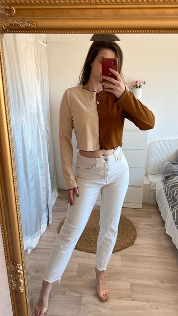 Coro top bicolore beige et marron