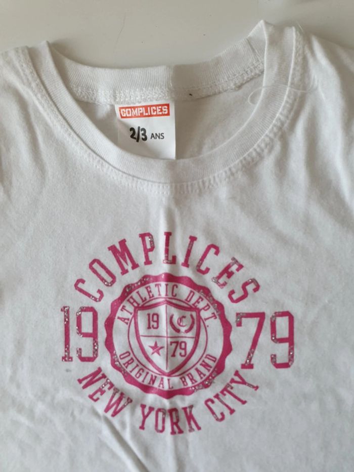 Tee-shirt blanc complice Neuf 24 mois - photo numéro 2