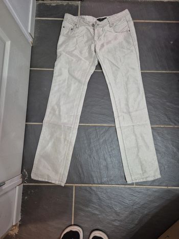 Pantalon beige brillant