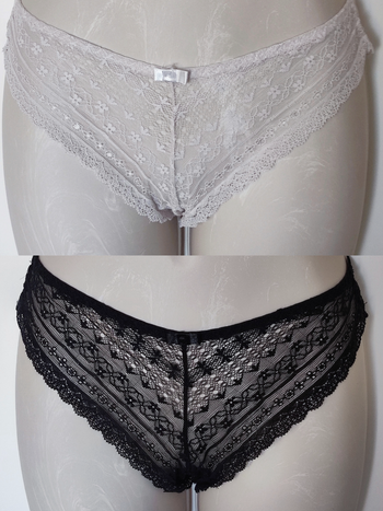Lot 2 culottes dentelle noir blanc - 38/M