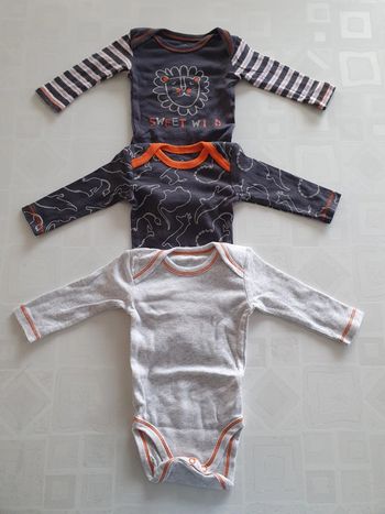 Bodys manches longues neuf, 3 mois
