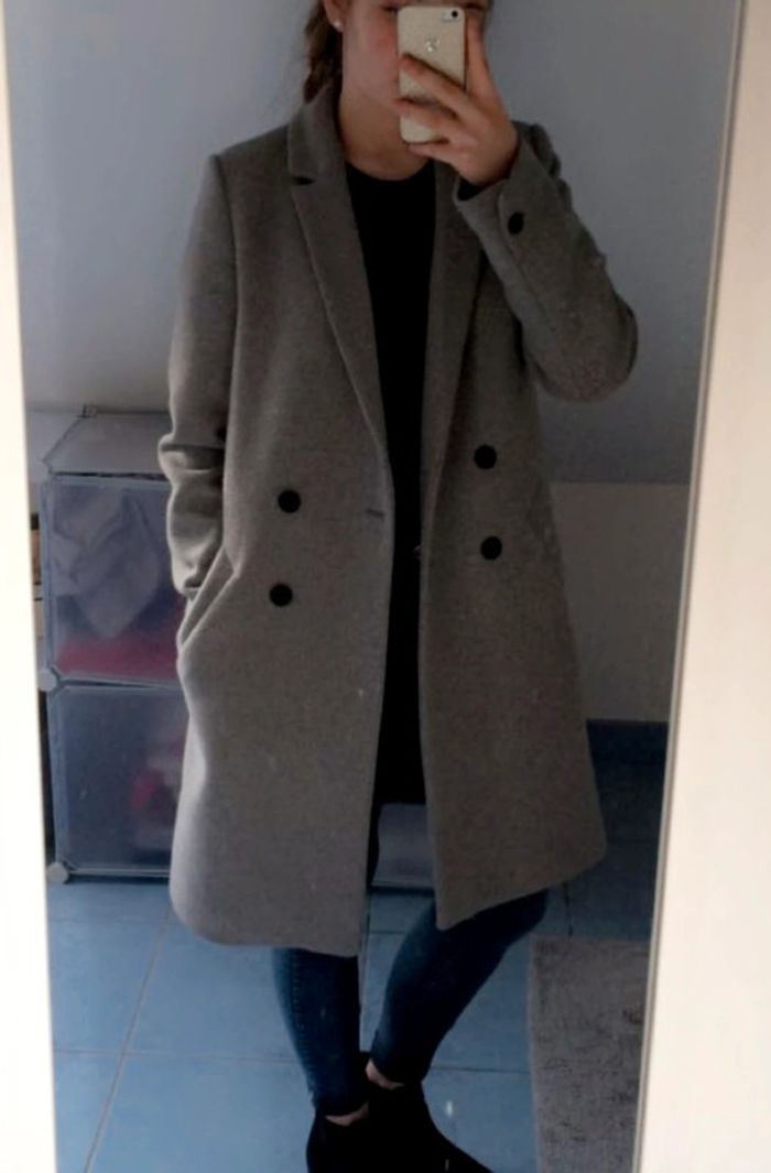 Manteau long Zara gris - photo numéro 2