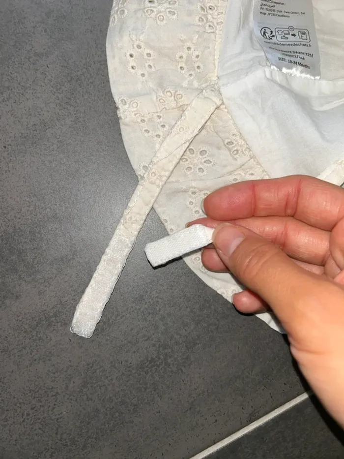 Chapeau broderie anglaise crème bébé fille TAO - photo numéro 4