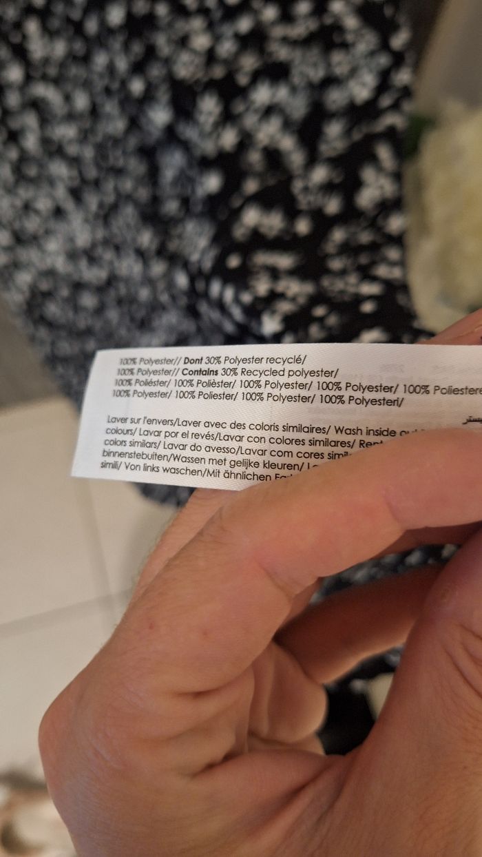 Robe longue imprimé fleuri et dentelle noir et blanc - photo numéro 6