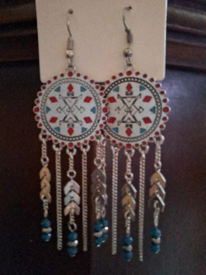 Magnifiques Boucles d'Oreilles Pendantes - Style Ethnique/Bohème - Neuves !