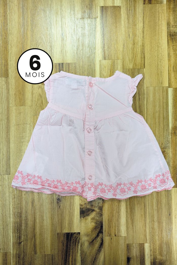 Robe / Tunique rose légère - bébé fille 6 mois - photo numéro 2