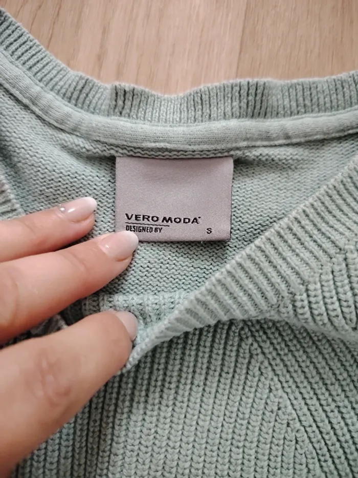 Pull femme vert d'eau Vero Moda - photo numéro 3