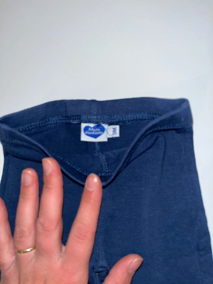 Ensemble Haut et Legging bleu marine 9 mois mots d enfants - photo numéro 4