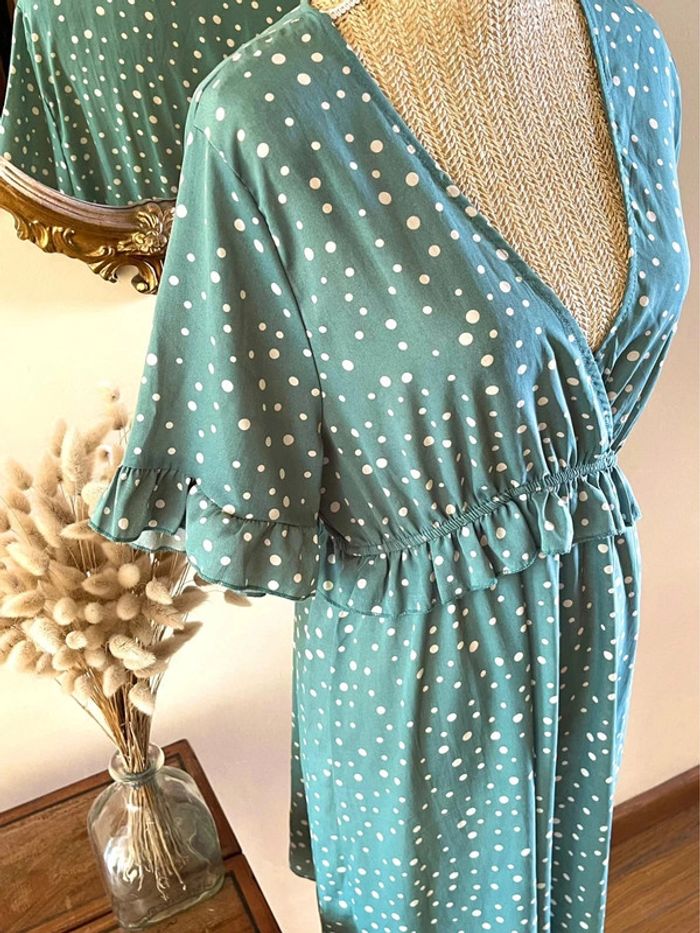 Robe à Pois Verte - vintage - photo numéro 6