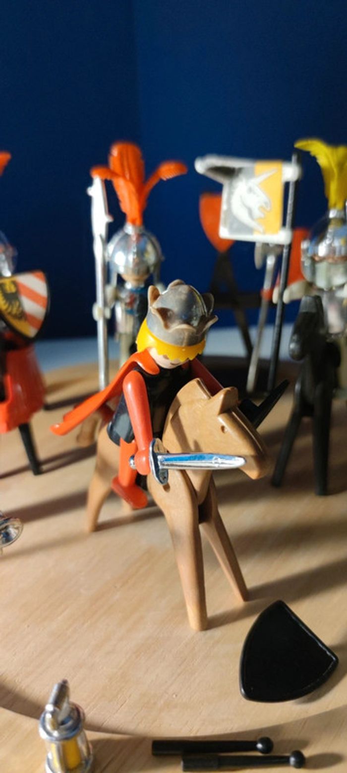 Playmobil vintage klicky lot les Chevaliers+le Roi+ canon - photo numéro 6