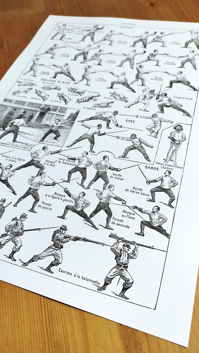 Affiche sur l'escrime, d'après une lithographie de 1928 - photo numéro 5