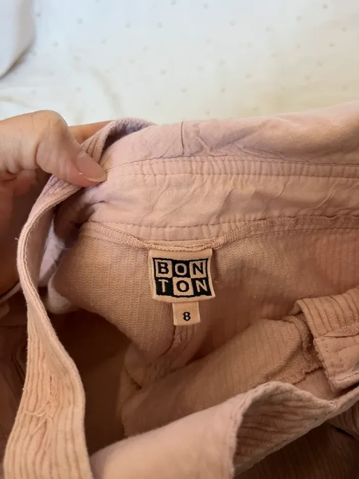 Salopette Bonton velours rose – Taille 8 ans - photo numéro 7