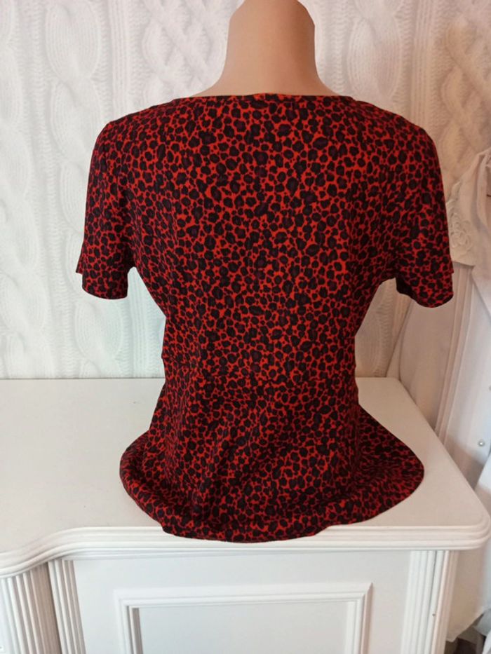 Blouse imprimé léopard rouge Grain de malice taille M - photo numéro 3