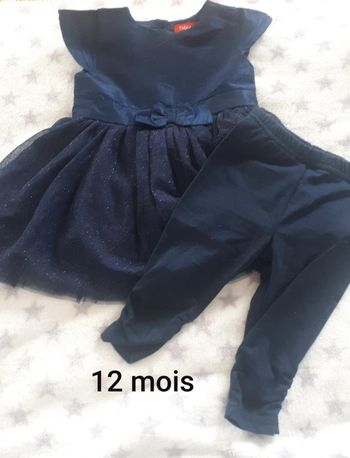 Ensemble robe de soirée et legging bleu robe