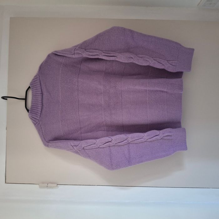 Cardigan/Pull oversize en maille torsadée lilas - Manches longues - Taille unique - Alba Fashion - photo numéro 8