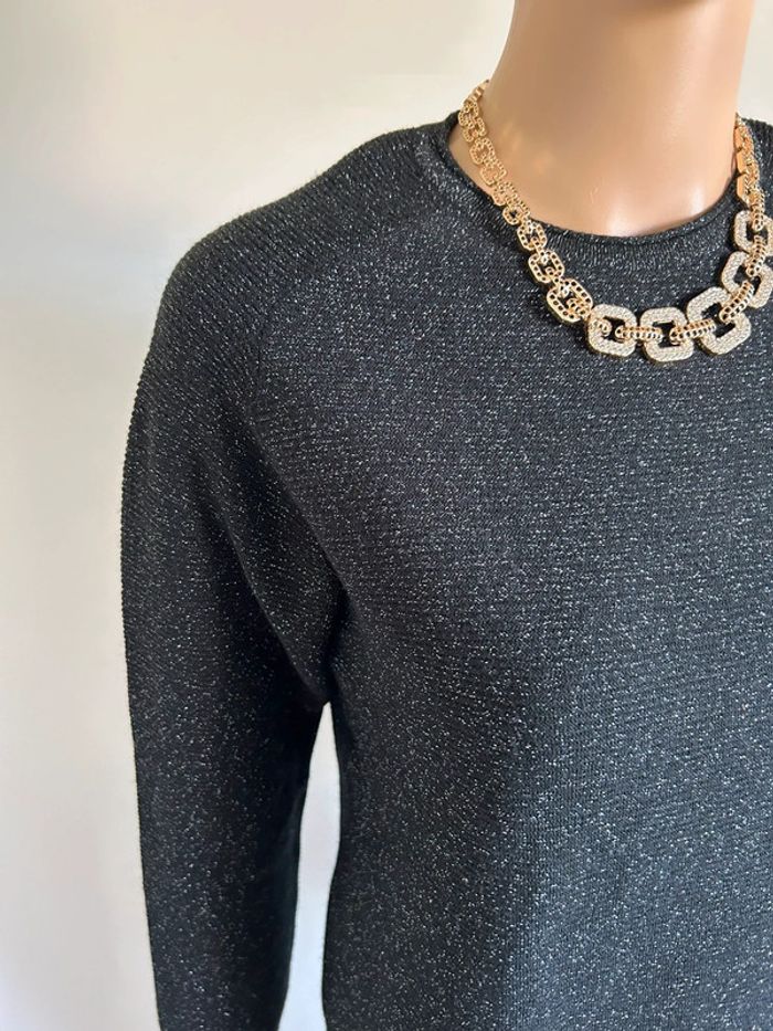 Pull court noir pailleté Cassia taille 38 jamais porté (taille petit) - photo numéro 5