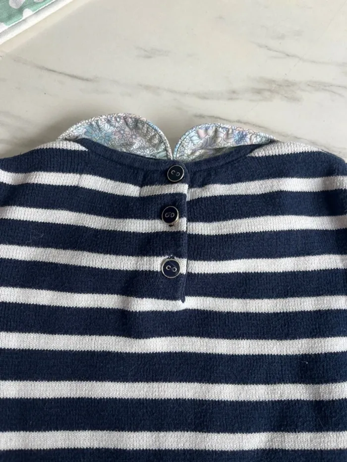 Pull marinière Cyrillus col liberty 8 ans - photo numéro 3