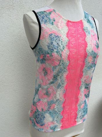 top sandro t 1 dentelle broderie