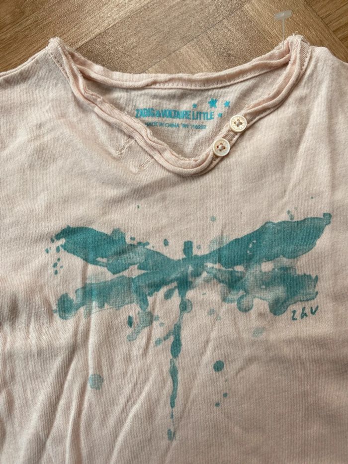 T-shirt à manches courtes rose taille 12 mois Zadig & Voltaire (NEUF) - photo numéro 2