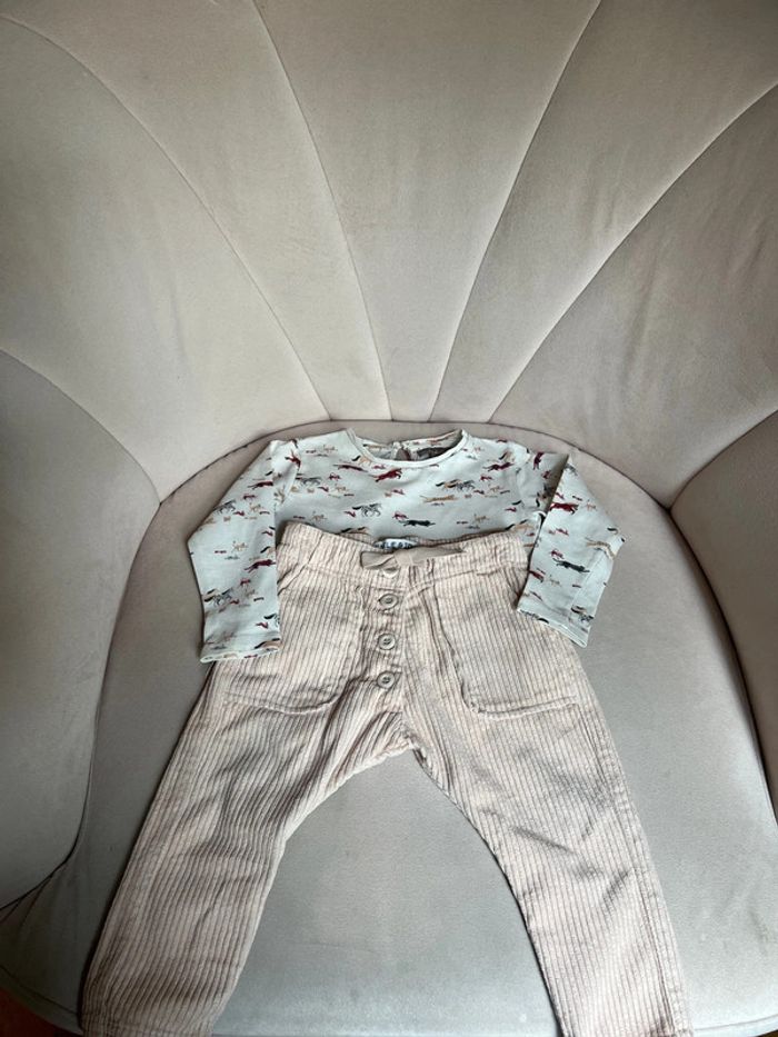 Ensemble pantalon velours grosses côtes et t-shirt 18 mois - Émile et Ida - photo numéro 2