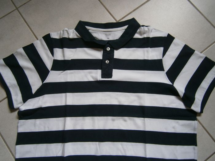 Polo MC rayé blanc/marine KIABI Taille 3XL - photo numéro 3