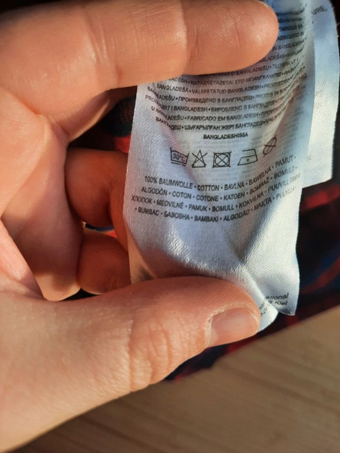 Chemise à carreaux rouge/bleu marine Amisu taille M - photo numéro 7