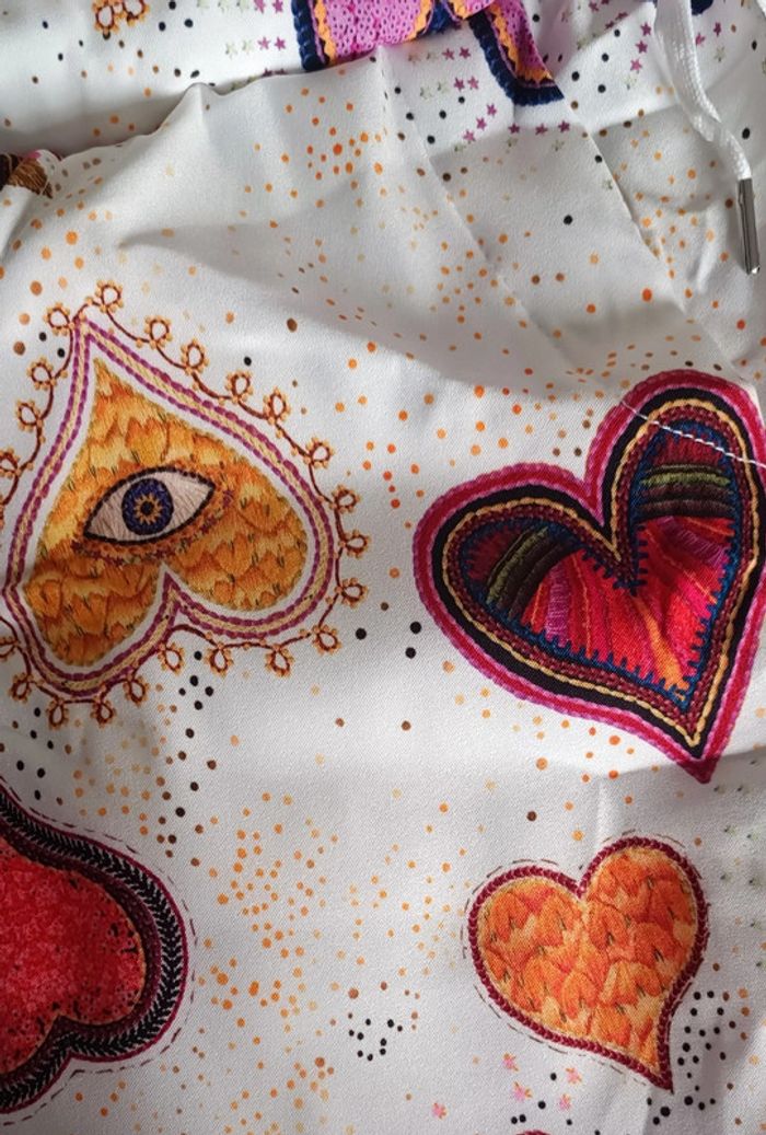 Pantalon léger coeurs "Miss Stephy" made in italy neuf TU - photo numéro 3